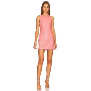 NWT LEATHER MINI Alice + Olivia  Daven Sheath Dress RETRO VIBES